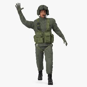 3D US Helicopter Pilot Rigged model